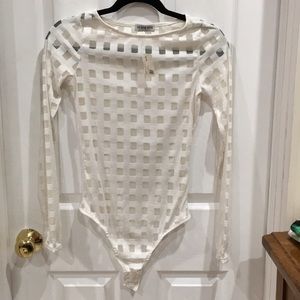 Checkered sheer bodysuit